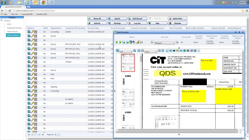 DMS10 Search Document Screen (click image to enlarge)